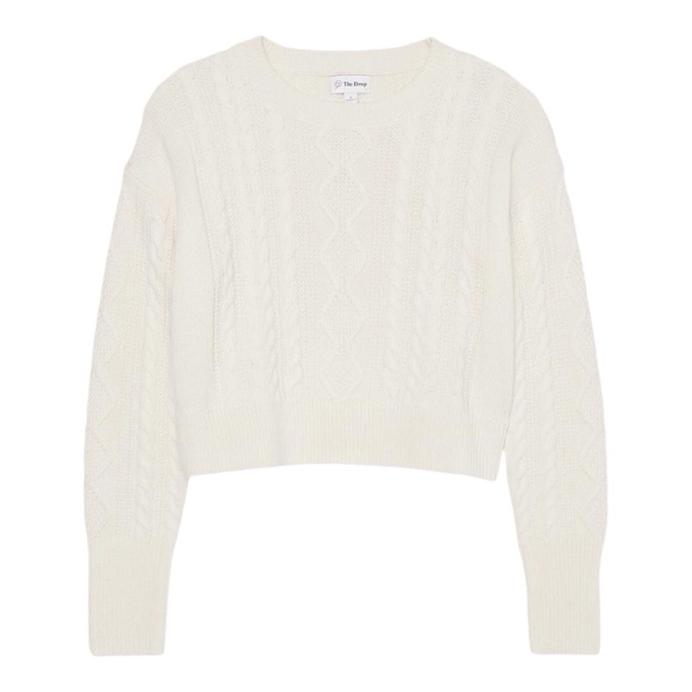 The Drop Women's Cropped Cable Knit Sweater
